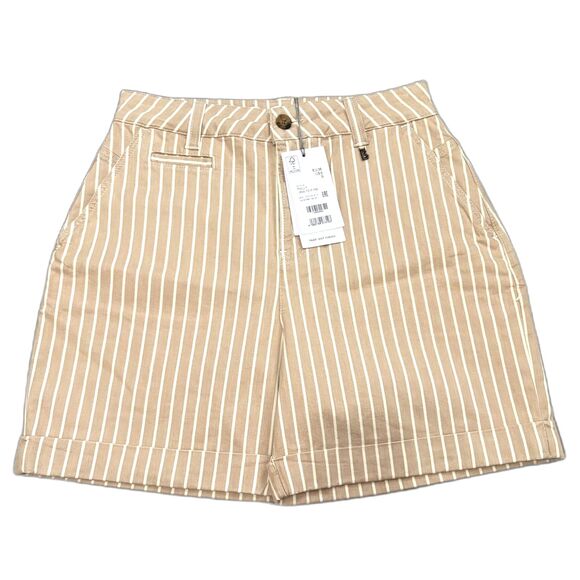 NWT Bogner Polly Shorts Light Sand Stripe Minimalist Summer Coastal Size 6 - Picture 1 of 6
